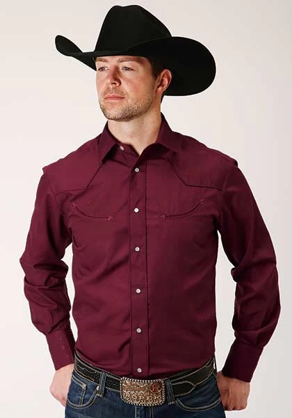 Ropers Men's Long Sleeve Western Shirt Smile Pockets - Image 2