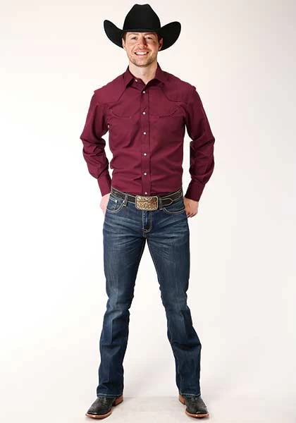 Ropers Men's Long Sleeve Western Shirt Smile Pockets - Image 3
