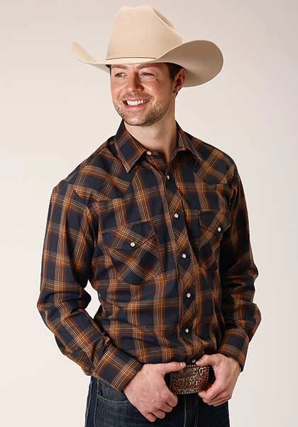 Roper Men's Long Sleeve Snap Plaid