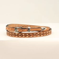 TWISTER HATBAND TAPERED EMBOSSED WITH IVORY LACED EDGES