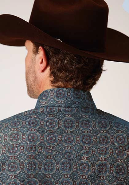 Roper Men's Long Sleeve Amarillo All Over Print - Image 2