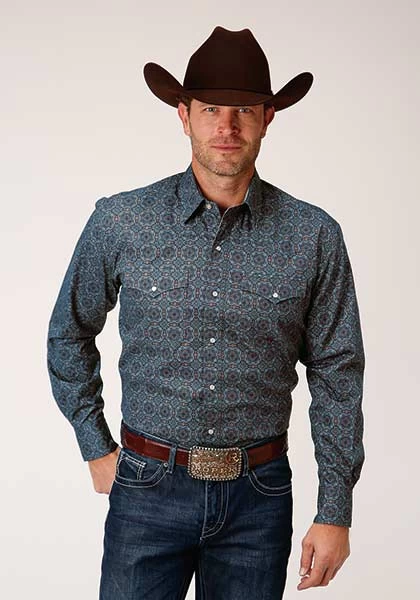 Roper Men's Long Sleeve Amarillo All Over Print