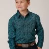 Roper Boys Shirt Agave Paisley Turquoise