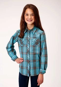 Roper Long Sleeve Shirt Performance Plaid Snap