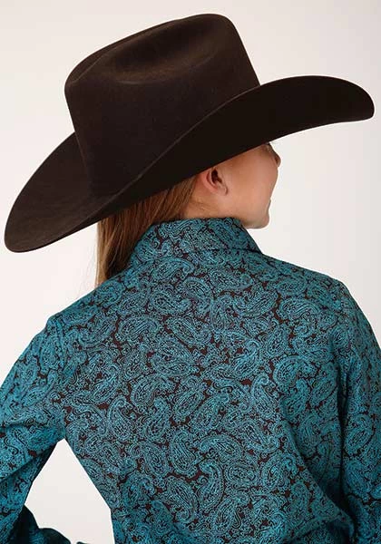 Roper Girl Amarillo Snap All Over Agave Paisley Blue - Image 3
