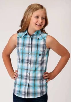 Roper Sleeveless Plaid Girls