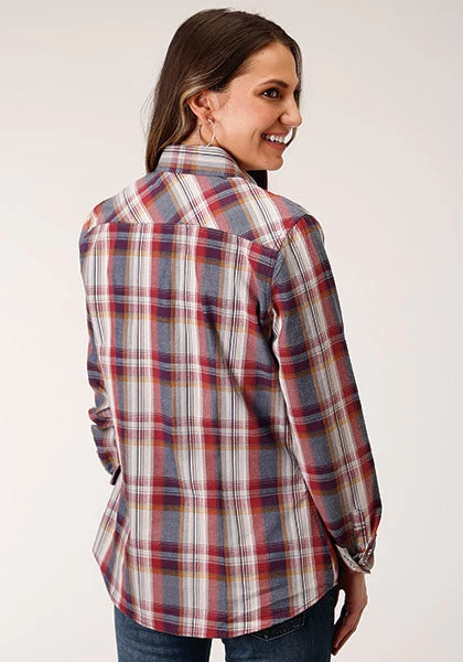Roper Womens Honor Plaid - Red/Blue - Image 3