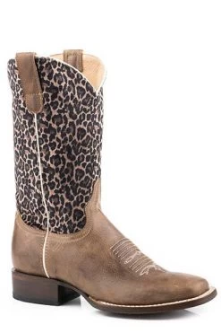 Roper Burnish Brown Leather Vam Womens Boot
