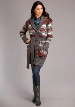 STETSON WOMENS ACRYLIC & WOOL AZTEC SWEATER - MULTI