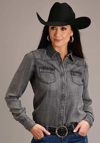 Stetson Boyfriend Fit Button Denim Black