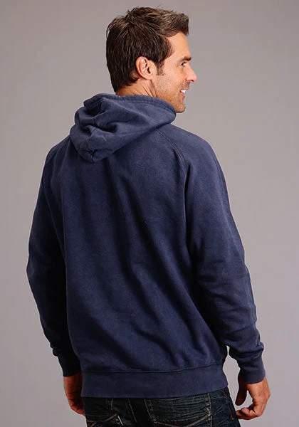 STETSON EMBLEM SCREEN PRINT HOODIE - BLUE - Image 2