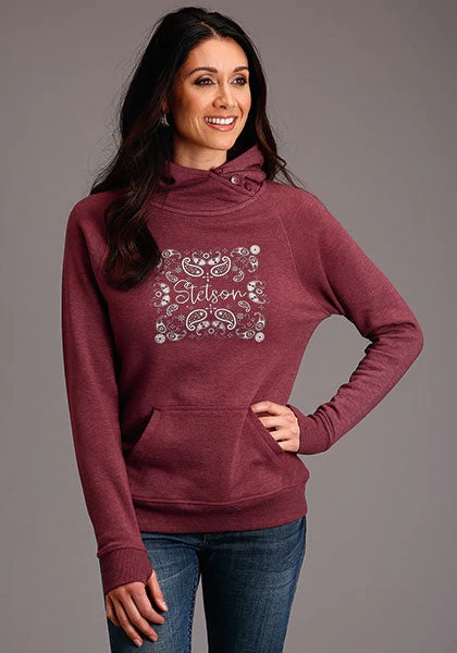 STETSON BANDANA SCREEN PRINT HOODIE - RED