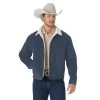 WRANGLER MENS SHERPA LINED CORDUROY JACKET - OMBRE BLUE