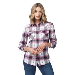 Wrangler Women Punchy Shirt - Pink/White