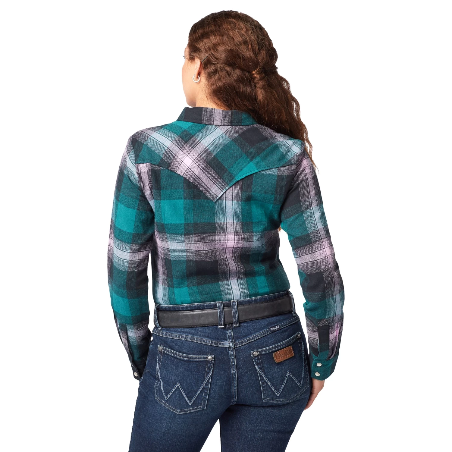 Wrangler Womens Esstinal Shirt - Teal/Purple - Image 2