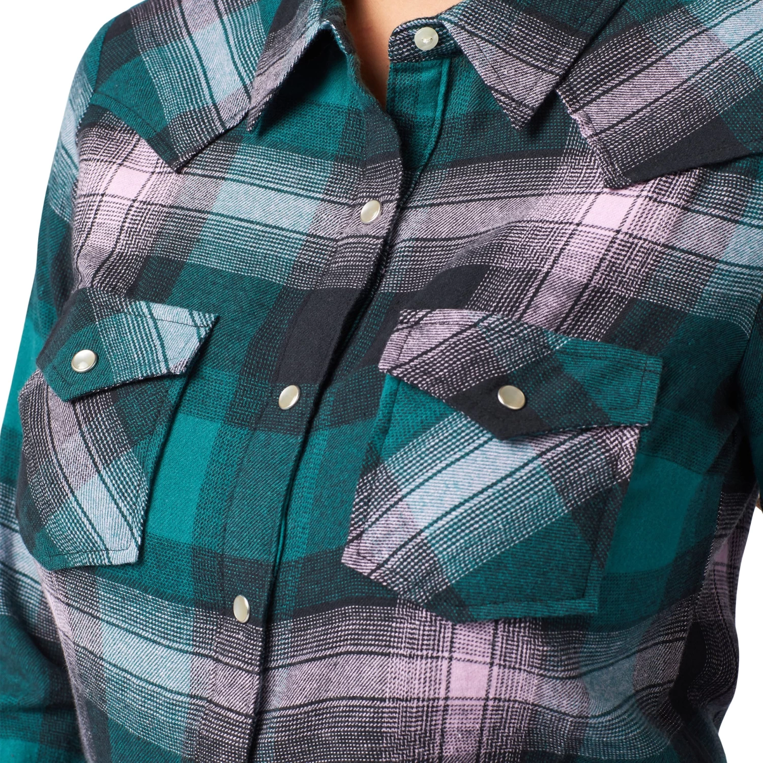 Wrangler Womens Esstinal Shirt - Teal/Purple - Image 3