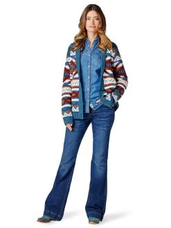 Wrangler Women Retro Americana Cardigan - Blue Multi