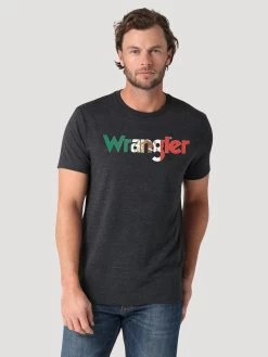 Wrangler Mexico Flag Kabel T-shirt - Cavar Heeather