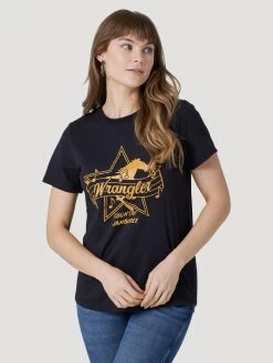 Wranlger Retro Women Graphic Tee - Black