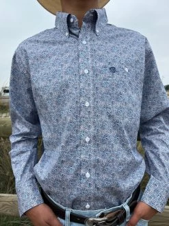 Wrangler George Strait One Pocket Long Sleeve - Blue