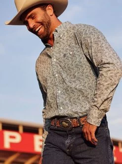 Wrangler George Strait One Pocket Long Sleeve - Aqua