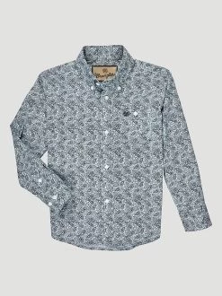Wrangler Boys Classic Long Sleeve - Aqua
