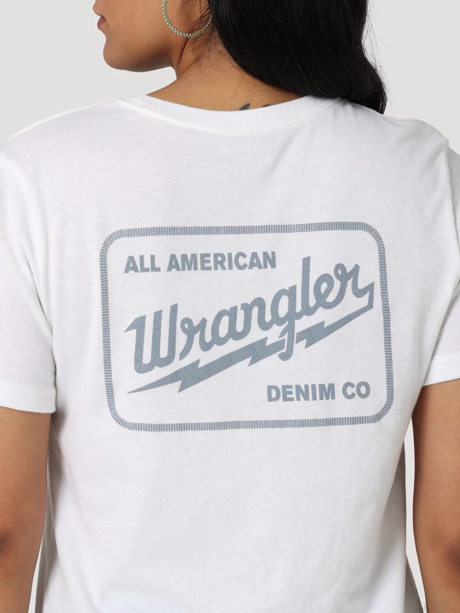 Wrangler Womens Electric Logo Slim Fit Tee - Marshmallow Heather - Image 2