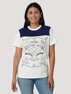 Wrangler Womens Western Denim Logo Tee - Sugar Swizzle