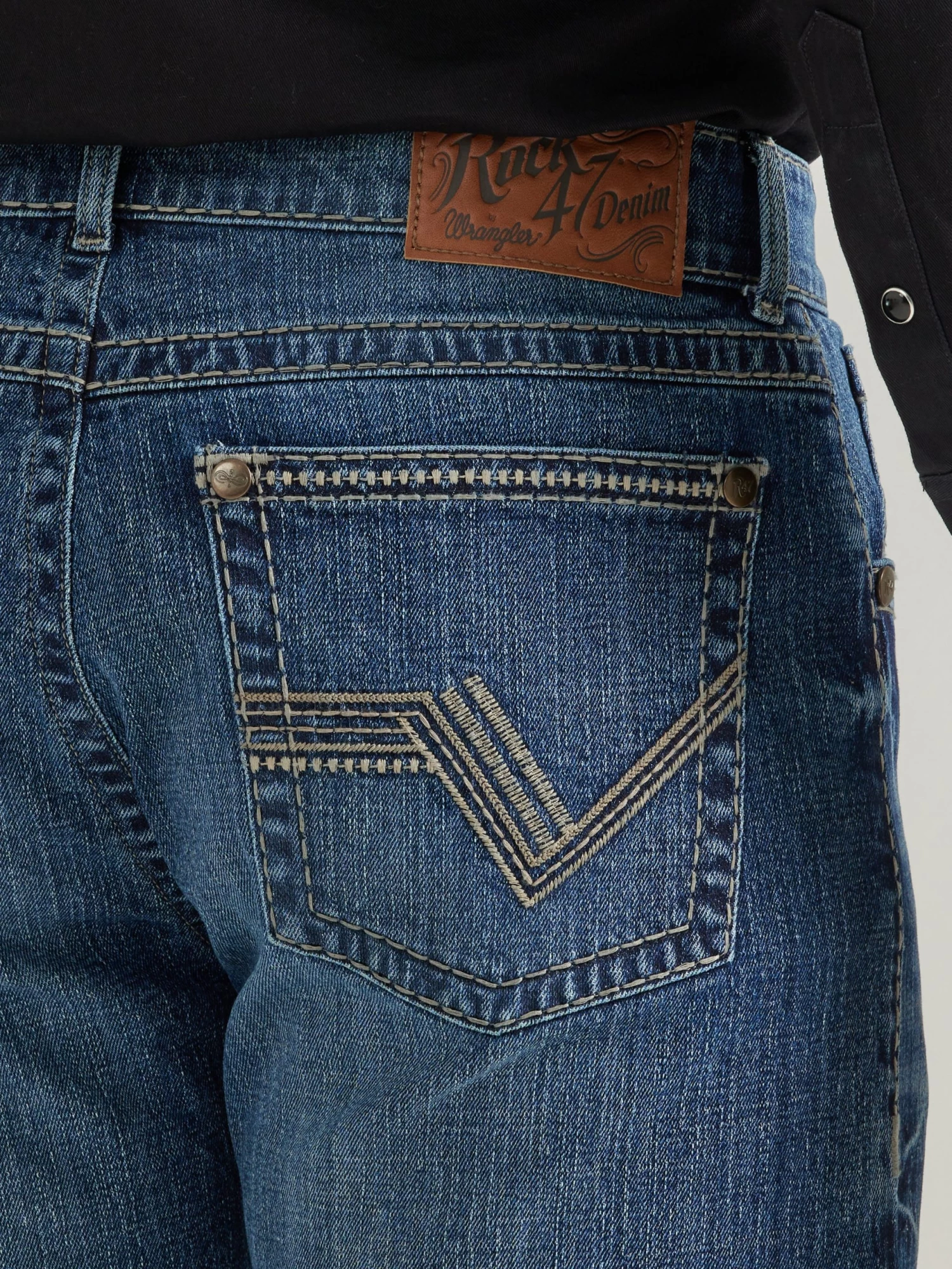 Wrangler Mens Rock 47 Slim FIt Boot Cut Jean -Marina Del Ray - Image 4