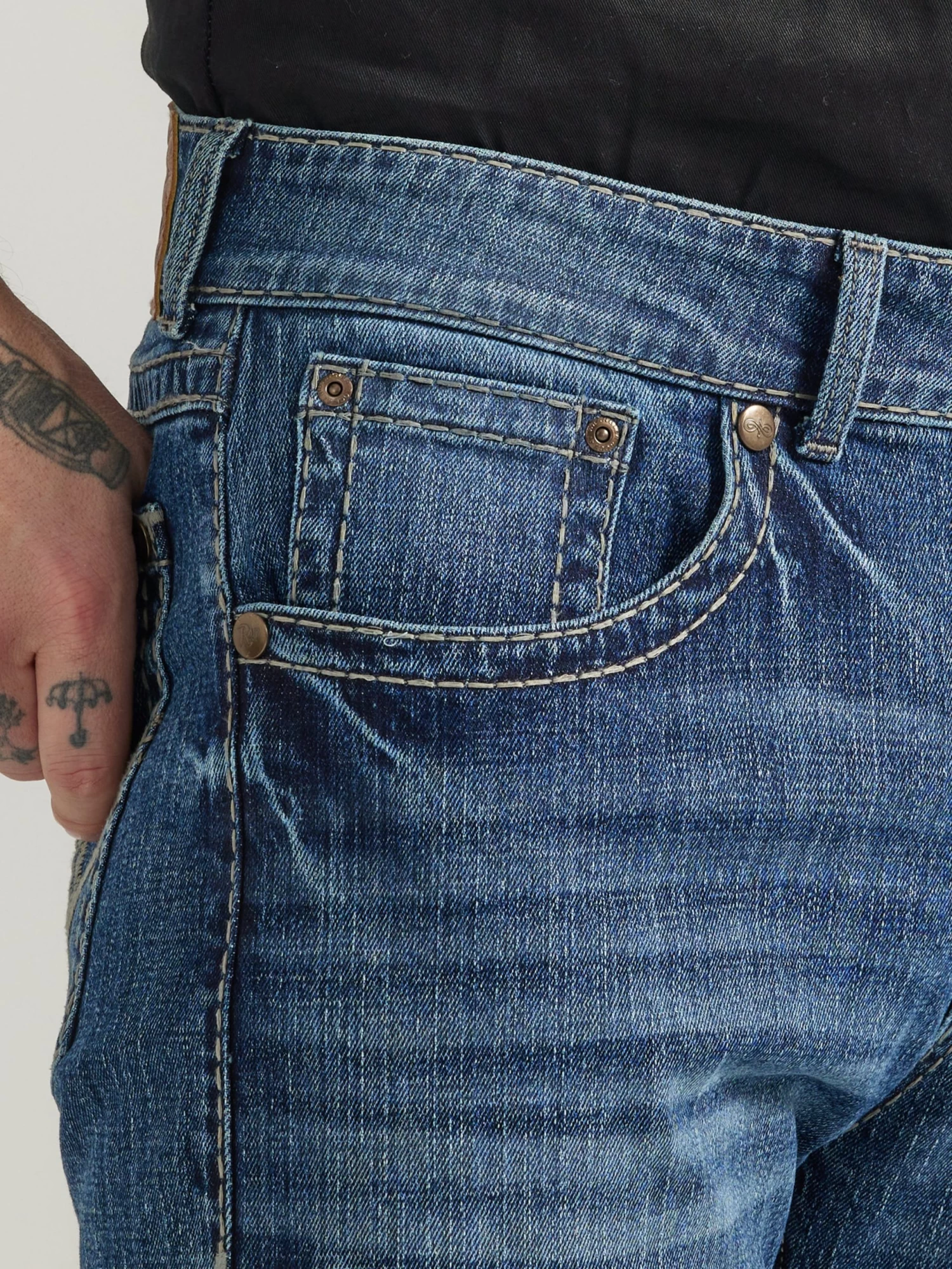 Wrangler Mens Rock 47 Slim FIt Boot Cut Jean -Marina Del Ray - Image 5