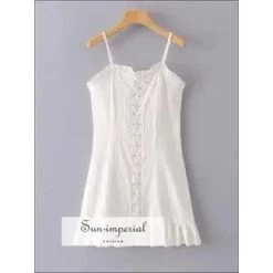 Summer Lace Up Dress White