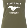 Racerback Broken Horn Tank Mustang Military Green