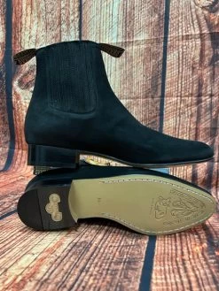 Besserro Botin Leather Sole Nobuck Black