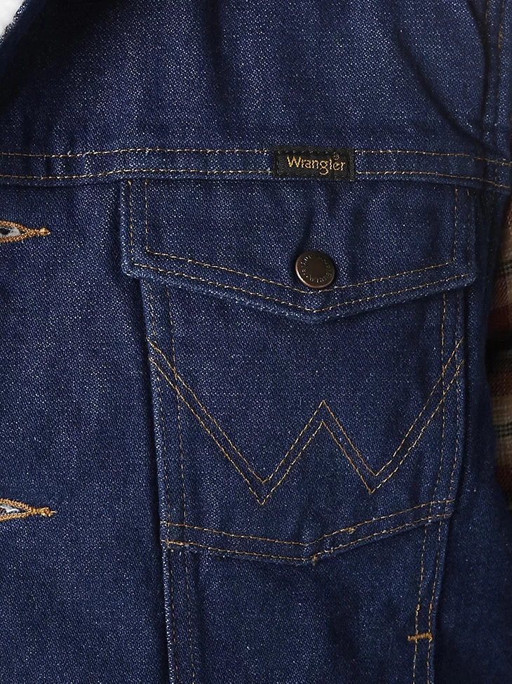 WRANGLER MENS SHERPA DENIM VEST - Image 5
