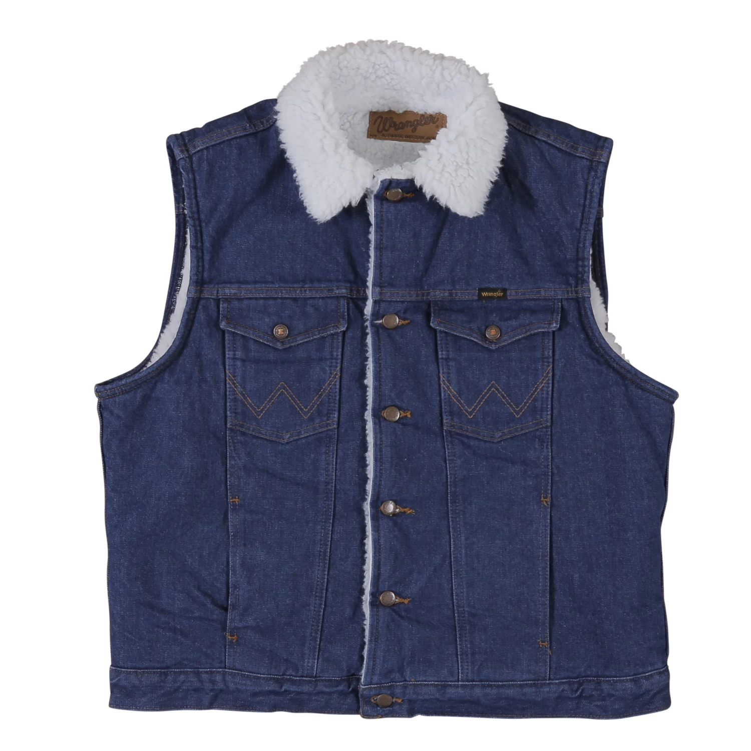 WRANGLER MENS SHERPA DENIM VEST - Image 6