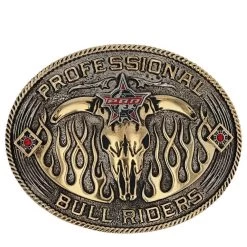 Montana Silversmiths PBR Open Flames Belt Buckle