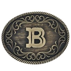 Montana Silversmiths Filigree Initial B Attitude Belt Buckle
