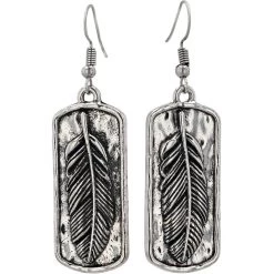 Montana Silversmiths Feather Imprint Attitude Earrings