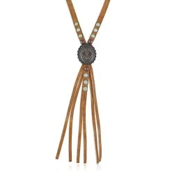 Montana Silversmiths Gem Leather Attitude Necklace
