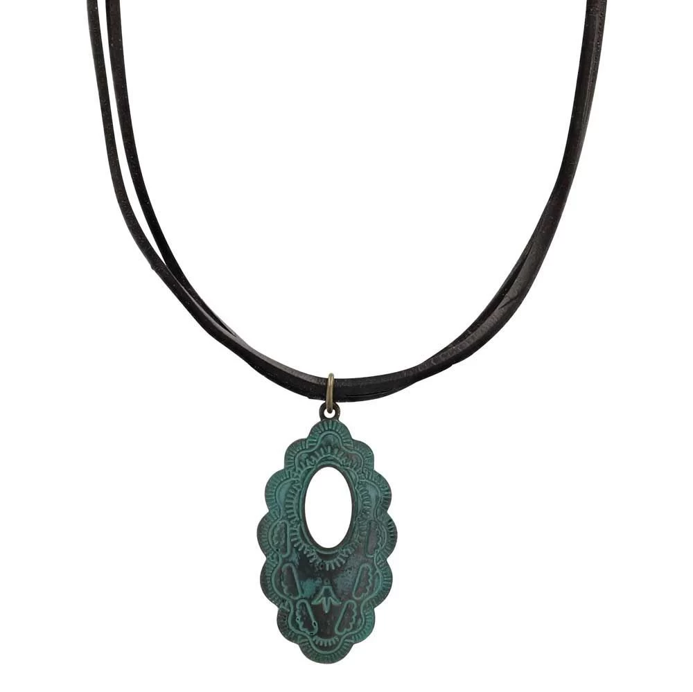 Montana Silversmiths Attitude Scalloped Window Bronze Necklace