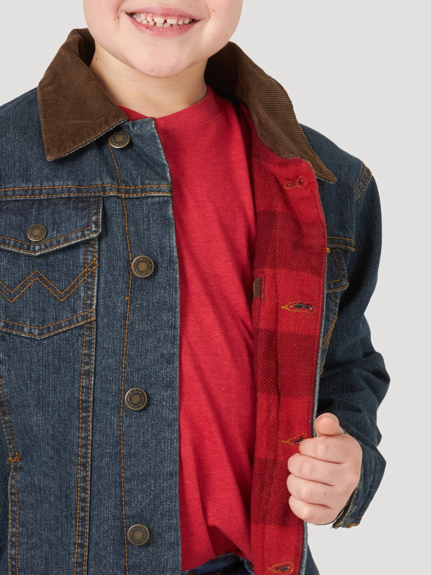WRANGLER BOYS BLANKET LINED DENIM JACKET - Image 2