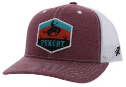 Hooey Punchy Maroon/ White Trucker Cap