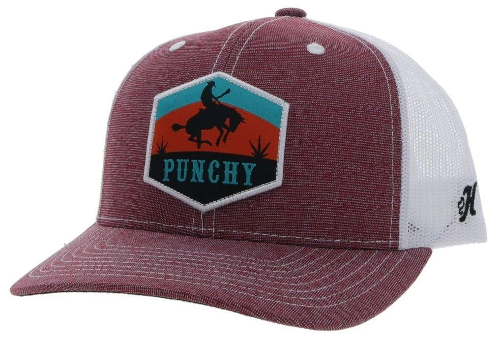 Hooey Punchy Maroon/ White Trucker Cap