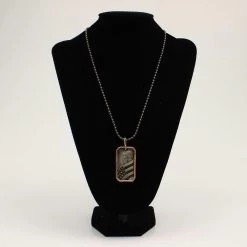 Silver Strike Mens Necklace 24in USA Flag