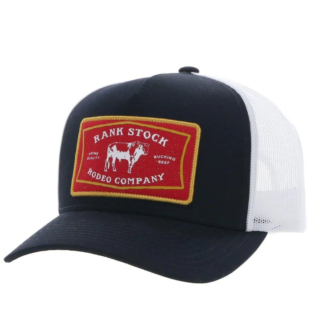 Hooey Rank Stock Black/White W/Red & Yellow Trucker Cap