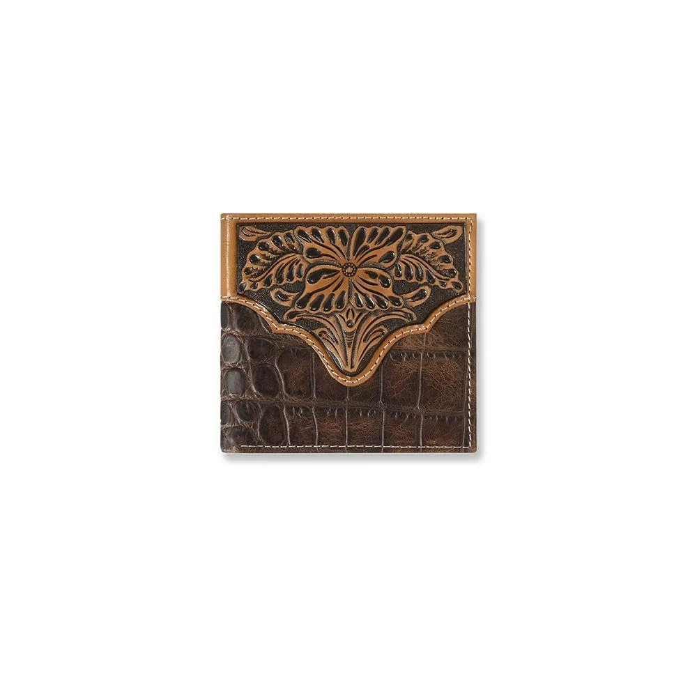 Ariat Large Bifold Wallet Croc Floral Embossed