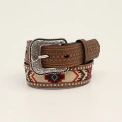 Ariat Boys Belt Embroidered Inlaay Round Conchos