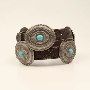 Ariat Ladies Belt Oval Silver Conchos