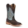 Corral Men's Black Caimen Overlay & Embroidery - Brown/blue