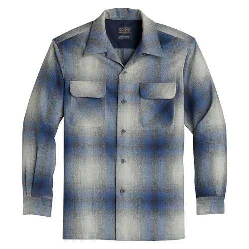 Pendleton Board Shirt Tall - Blue/Grey Ombre Mix